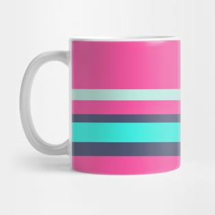 An excellent consistency of Independence, Magenta (Crayola), Bright Light Blue and Pale Aqua stripes. Mug